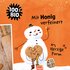 Schneemann-Illustration mit Text "100 % BIO", "Mit Honig verfeinert" und "Herzige Form"
