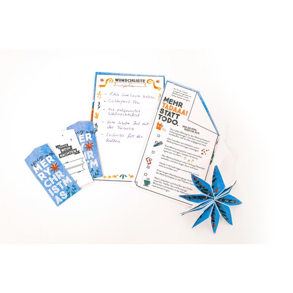 Bastelideen mit der Verpackung des Gewürz Adventkalenders: Geschenkanhänger, Wunschliste, weihnachtliche To-Do-Liste