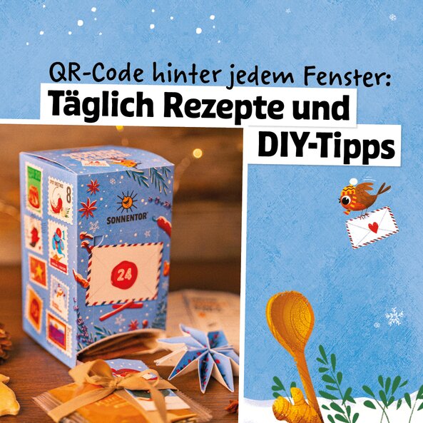 Gewürz Adventkalender mit QR-Codes für tägliche Rezepte und DIY-Tipps