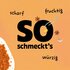 Illustration vom Asian BBQ Gewürz lose auf hellorangem Hintergrund mit dem Schriftzug: "so schmeckts scharf, fruchtig, würzig".