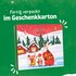 Geschlossener Sonnentor Geschenkkarton mit Winterillustration und Text "Fertig verpackt im Geschenkkarton"