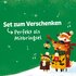 Winterillustration mit Tierfiguren und Text "Set zum Verschenken – Perfekt als Mitbringsel"